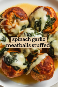 SPINACH GARLIC MEATBALLS STUFFED