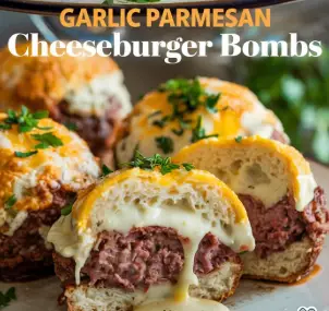 Garlic Parmesan Cheeseburger Bombs